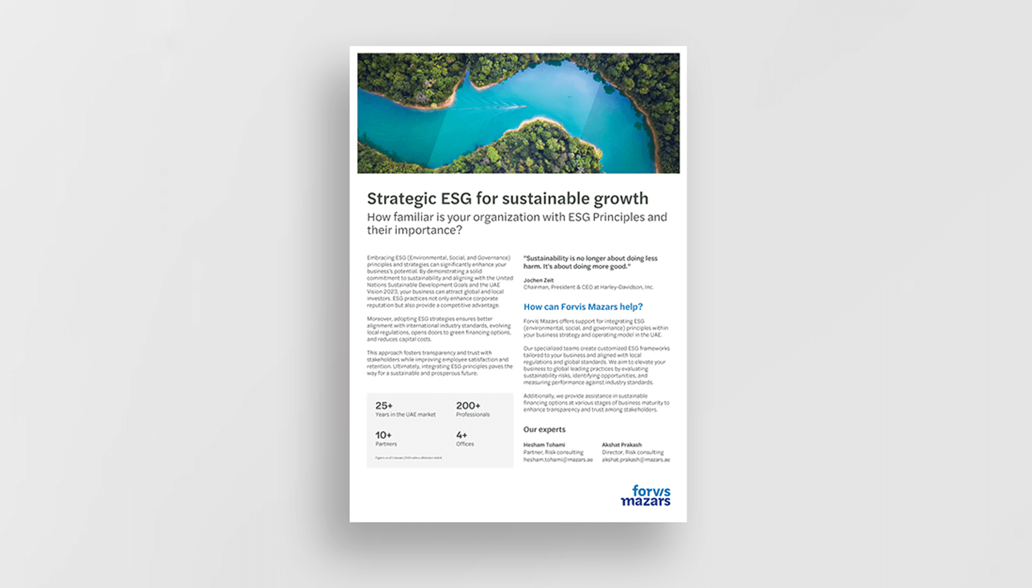 Strategic ESG for Sustainable Growth - Forvis Mazars in UAE