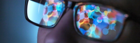 Glasses reflecting AI technology