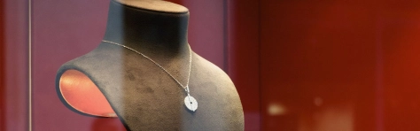 Neckless on show in shop window