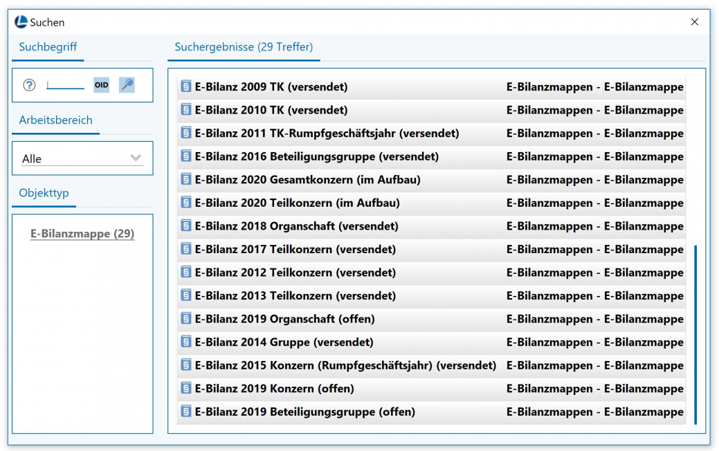 Ansicht vor Archivierung